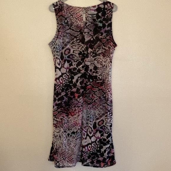 Dana Buchman Womens Fully Lined Shift Dress Purple Black Sleeveless Size Large - Picture 5 of 13